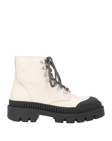 Fabbrica Dei Colli Woman Ankle Boots Cream Size 8 Leather In White