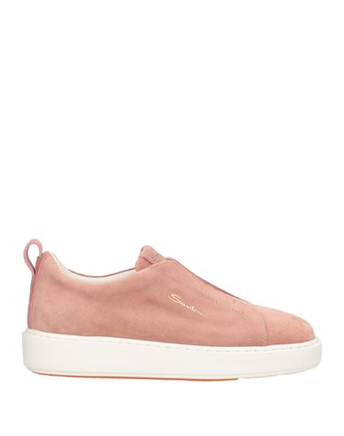 Santoni Logo-debossed Suede Slip-on Sneakers In Pink