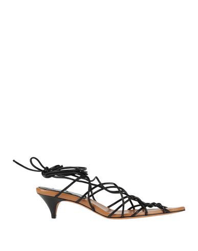 Khaite Arden Lace-up Leather Sandals In Black