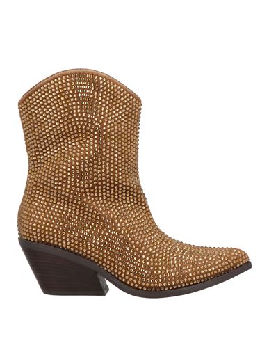 Tosca Blu Studio Woman Ankle Boots Camel Size 7 Textile Fibers In Animal Print