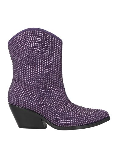 Tosca Blu Studio Woman Ankle Boots Purple Size 7 Textile Fibers In Purple