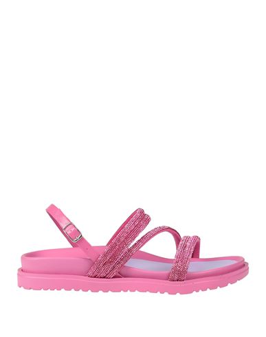 Cafènoir Woman Sandals Fuchsia Size 7 Textile Fibers In Pink