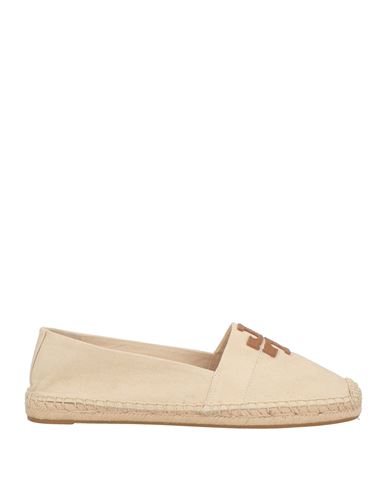 Tory Burch Woman Espadrilles Cream Size 10.5 Textile Fibers, Calfskin In Neutral
