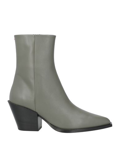 Aeyde Woman Ankle Boots Khaki Size 8 Calfskin In Gray