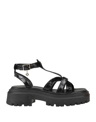 Maje Woman Sandals Black Size 8 Textile Fibers In Black