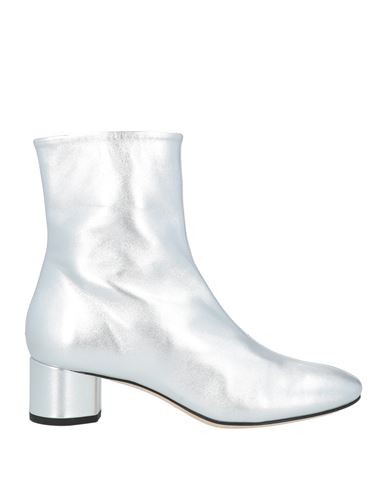 Aeyde Woman Ankle Boots Silver Size 7 Leather In White