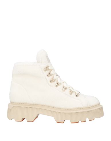 Santoni Woman Ankle Boots Off White Size 6 Sheepskin In White
