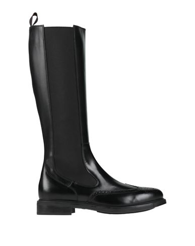Santoni Man Boot Black Size 6 Leather In Black