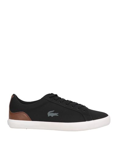 Lacoste Man Sneakers Black Size 7.5 Textile Fibers, Synthetisches Material In Black