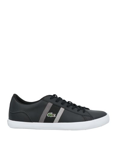 Lacoste Man Sneakers Black Size 7.5 Leather, Synthetisches Material In Black