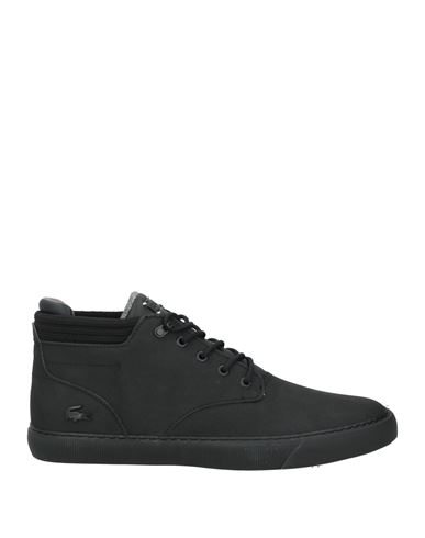 Lacoste Man Sneakers Black Size 7 Leather, Textile Fibers In Black