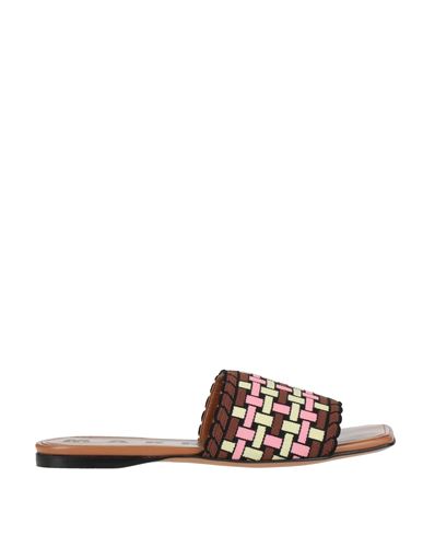 Marni Woman Sandals Chocolate Brown Size 8 Textile Fibers In Brown