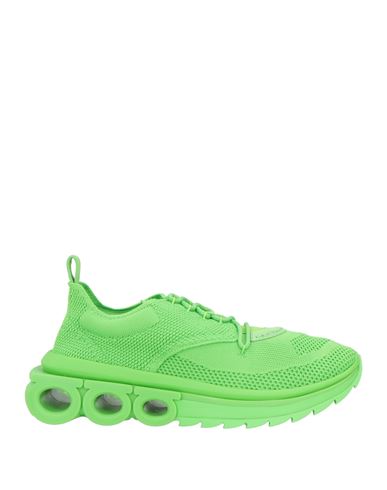 Ferragamo Woman Sneakers Lime Green Size 9 Recycled Polyester In Green