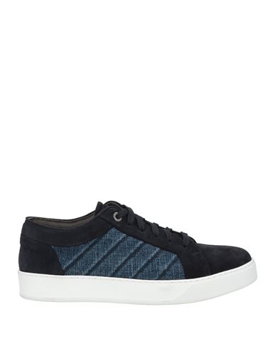 Moorer Man Sneakers Midnight Blue Size 7 Leather, Textile Fibers In Blue