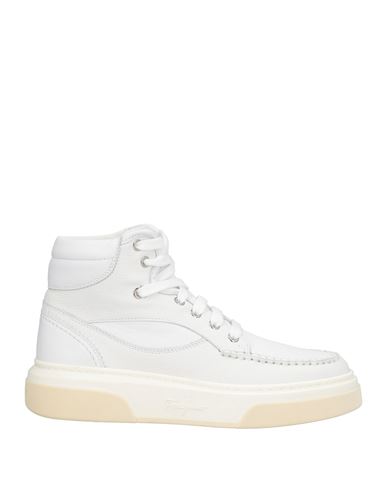 Ferragamo Woman Sneakers White Size 6.5 Calfskin In White
