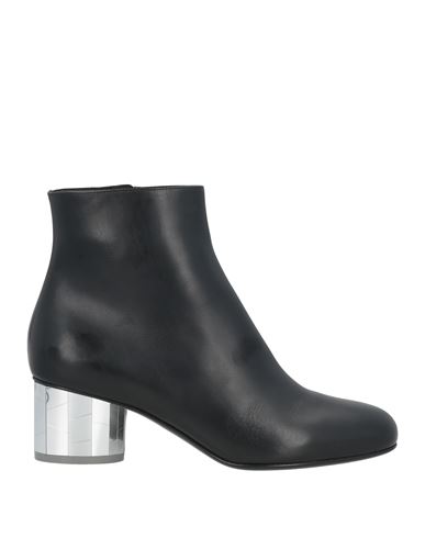 Ferragamo Florrie Calfskin Metallic-heel Ankle Booties In Black