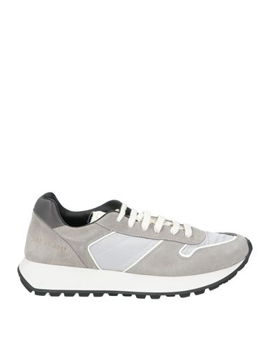 Common Projects Man Sneakers Light Grey Size 9 Leather, Textile Fibers In Gray