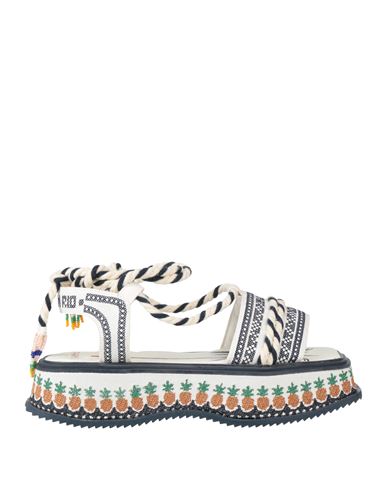 Farm Rio Woman Sandals Off White Size 11 Textile Fibers In Multi