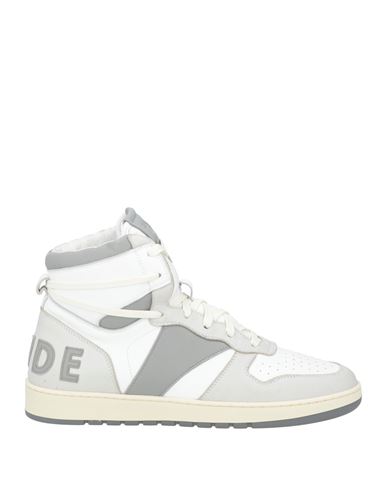 Rhude Man Sneakers White Size 9 Leather, Textile Fibers In Gray