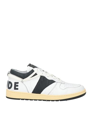 Rhude Rhecess Colour-block Distressed Leather Sneakers In White