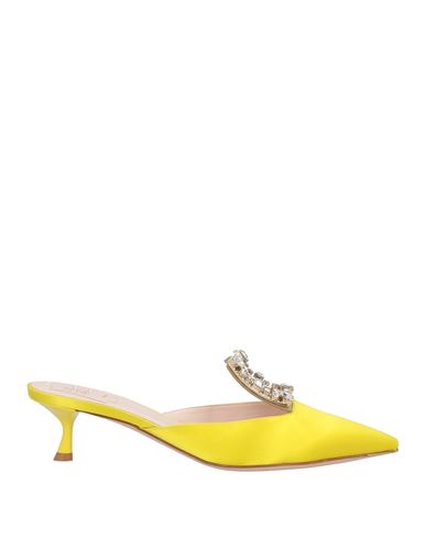 Roger Vivier Woman Mules & Clogs Yellow Size 10 Textile Fibers In Yellow