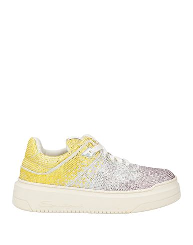 Santoni Woman Sneakers Off White Size 8 Leather In White
