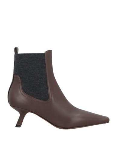 Brunello Cucinelli Woman Ankle Boots Dark Brown Size 8 Leather In Brown