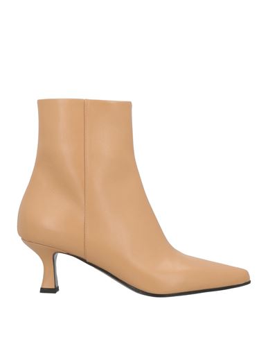 3juin Woman Ankle Boots Camel Size 7.5 Leather In Brown
