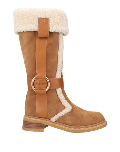 See By Chloé New Ring Suede And Shearling Knee-high Boots In Brown