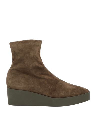 Clergerie Woman Ankle Boots Khaki Size 7 Leather In Brown