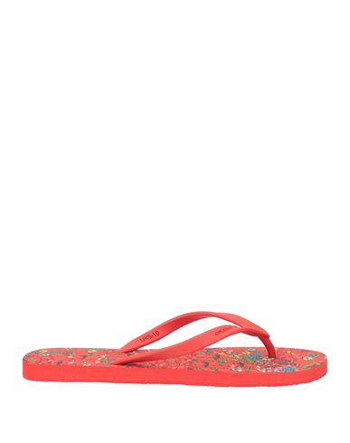 Orlebar Brown Man Thong Sandal Red Size 12 Rubber In Red