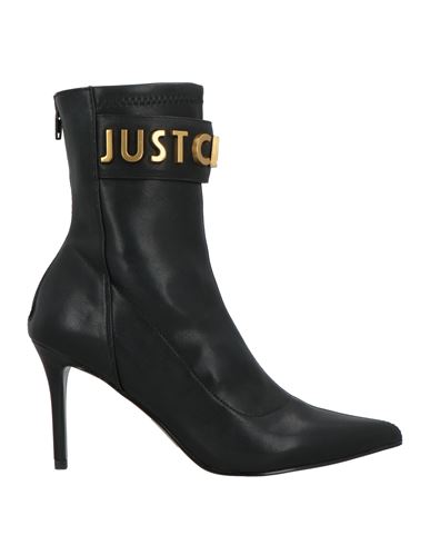 Just Cavalli Woman Ankle Boots Black Size 7.5 Synthetisches Material In Black