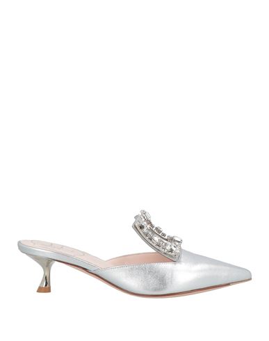 Roger Vivier Woman Mules & Clogs Silver Size 4.5 Leather In Silver