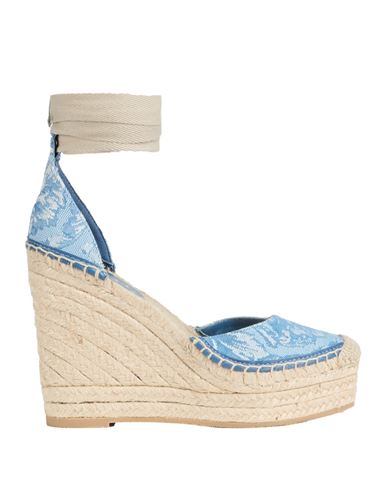 Versace Woman Espadrilles Light Blue Size 7 Textile Fibers In Blue