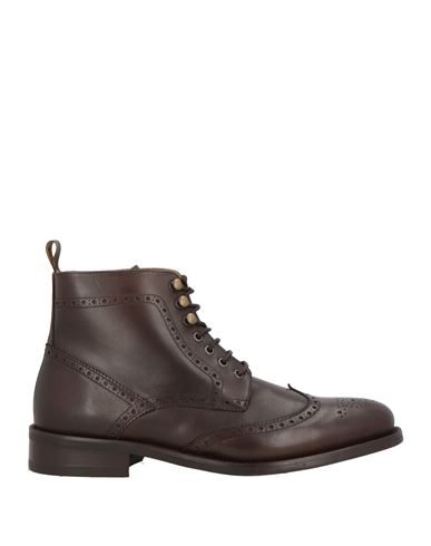 Hackett Man Ankle Boots Dark Brown Size 11 Leather In Brown