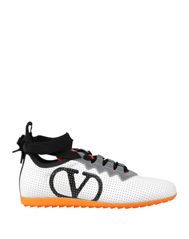 Valentino White Nappa Leather Chromathon Sneakers In Black