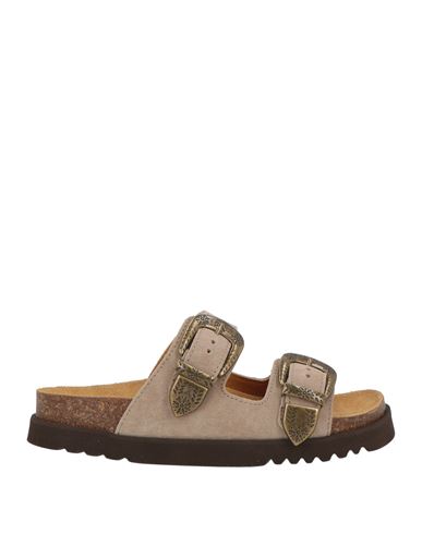 Scholl Woman Sandals Taupe Size 8 Leather In Gray