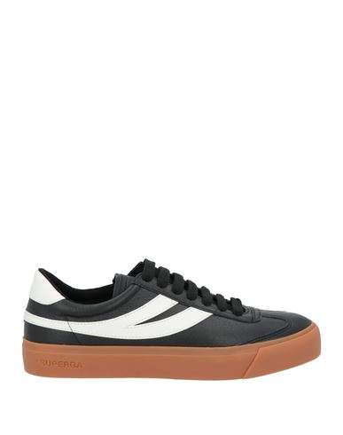 Superga Man Sneakers Black Size 9 Leather, Synthetisches Material In Black