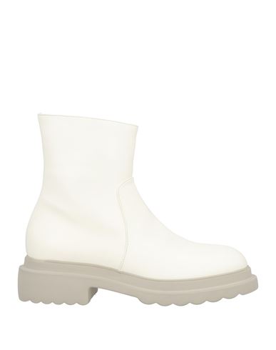 Pomme D'or Woman Ankle Boots Ivory Size 7.5 Leather In White