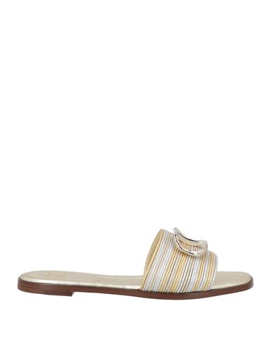 Valentino Two-tone Leather Vlogo Signautre Slippers In Gray