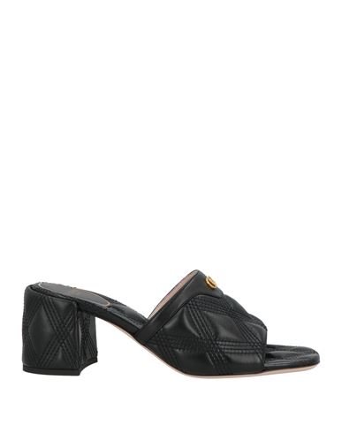 Valentino Garavani Woman Sandals Black Size 8 Leather In Black