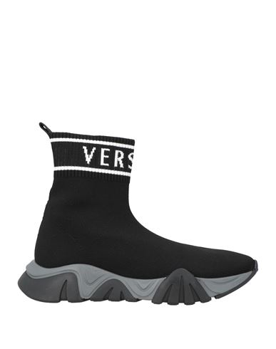 Versace Woman Sneakers Black Size 9 Textile Fibers In Black