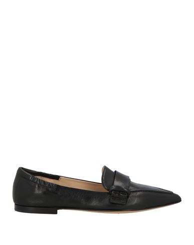 Pomme D'or Woman Loafers Black Size 7 Leather In Black