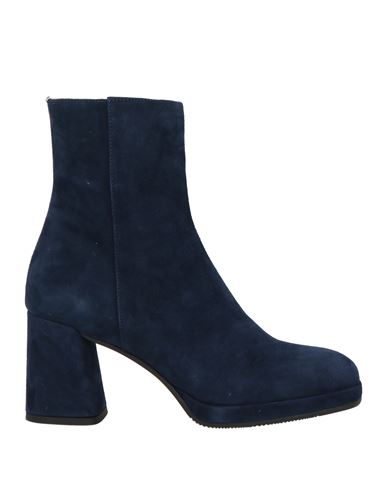 Evaluna Woman Ankle Boots Navy Size 5 Leather In Blue