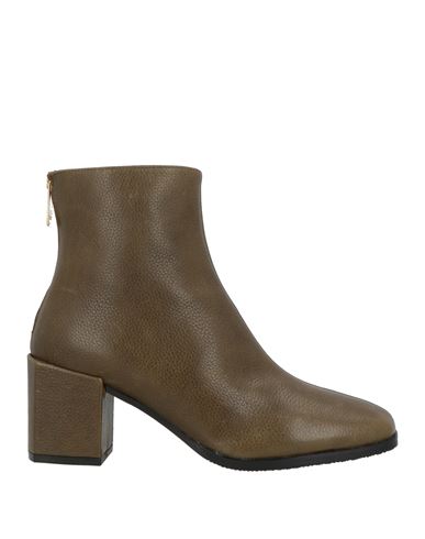 Pavin Woman Ankle Boots Khaki Size 7 Leather In Brown
