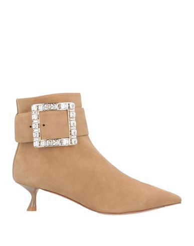 Roger Vivier Woman Ankle Boots Beige Size 4.5 Leather In Nude