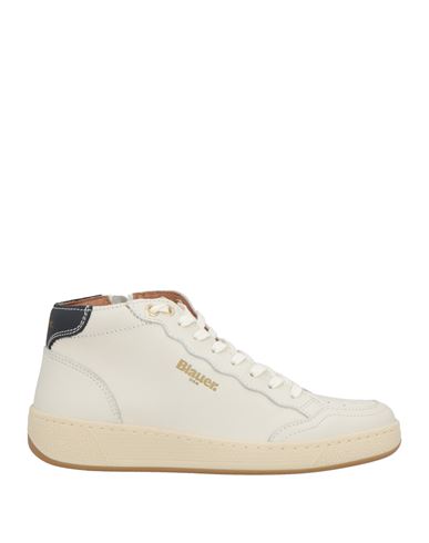 Blauer . Woman Sneakers Off White Size 7.5 Leather, Textile Fibers