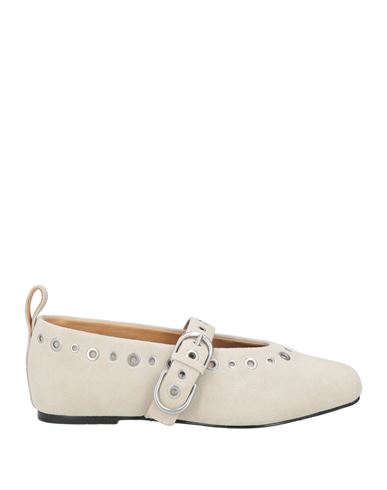 Rag & Bone Woman Ballet Flats Light Grey Size 8 Leather In Gray