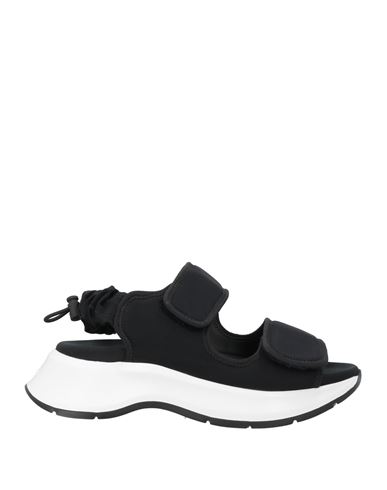 Hogan H585 Sandal In Velcro Effect Fabric In Black