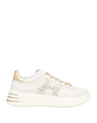 Hogan Woman Sneakers Cream Size 8 Leather In White